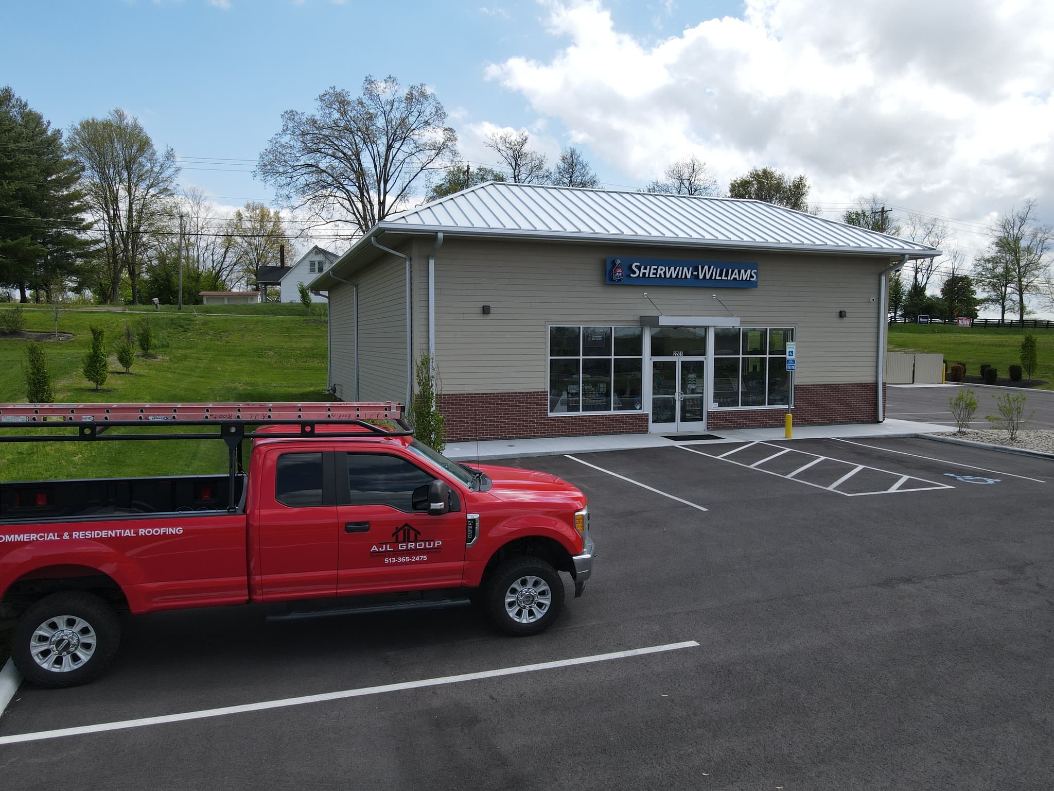 AJL Group truck at a commercial retail project